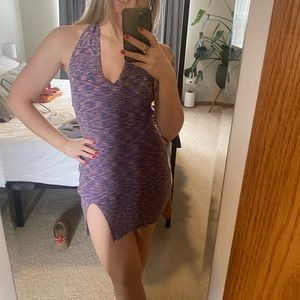 Purple halter mini dress. Size M